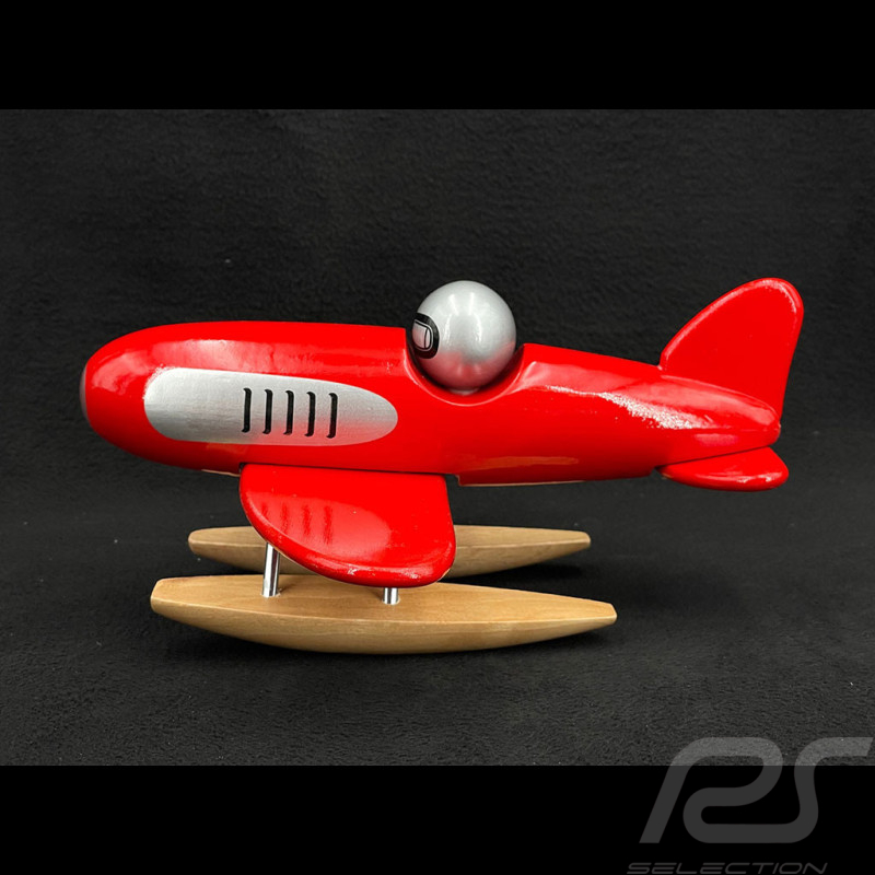 Hydravion Miniature Vintage en Bois Rouge 2329R