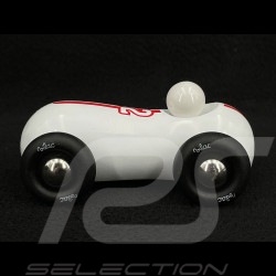 Vintage Wooden Race Car Streamline White 2284W