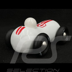 Vintage Wooden Race Car Streamline White 2284W