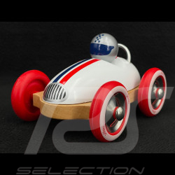 Vintage Wooden Race Car Roadster Blue / Red / White 2332W