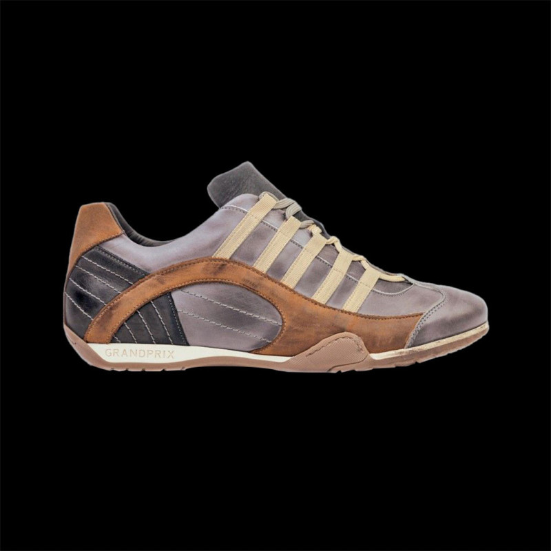 Shoes Race Driver Design Petrol Blue / Cognac Leather - Men