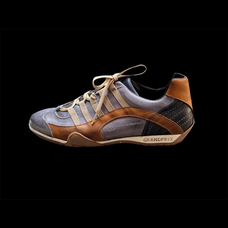 Shoes Race Driver Design Petrol Blue / Cognac Leather - Men
