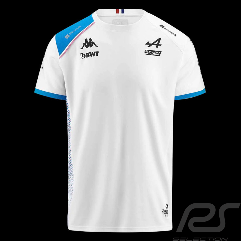 Alpine T-shirt F1 Team Ocon Gasly 2023 Kappa Weiß / Blau 311E2PW-A0A - Herren