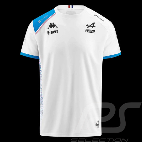 Alpine T-shirt F1 Team Ocon Gasly 2023 Kappa Weiß / Blau 311E2PW-A0A - Herren