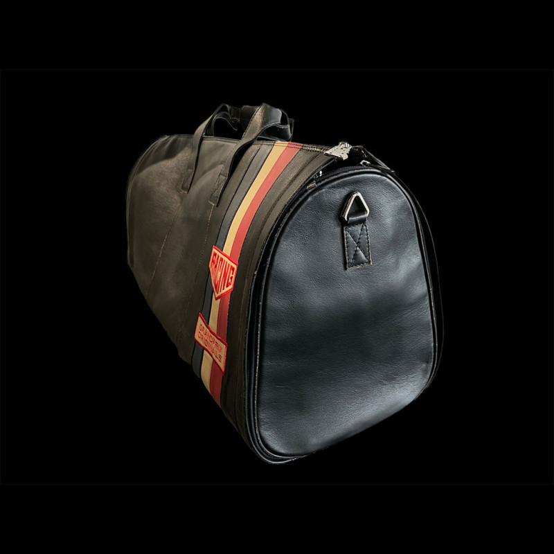 Racing Reisetasche Vintage Weekender Schwarz Leder