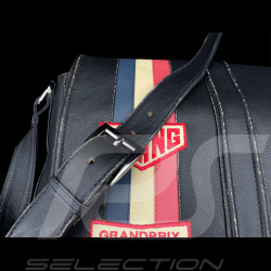 Racing Shoulder Bag Vintage Black Leather
