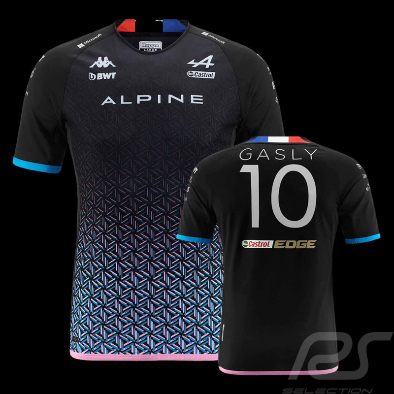 Alpine T-shirt F1 Team 2023 n°10 Gasly Kappa Schwarz / Blau / Rosa 371C6FW-A0B - Herren