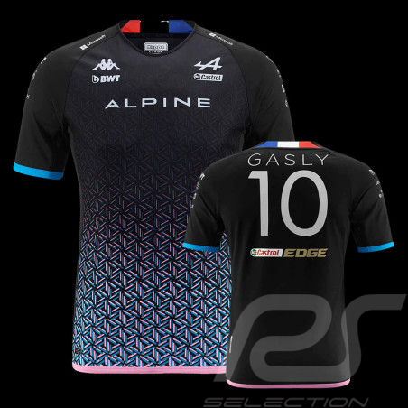 T-shirt Alpine F1 Team 2023 n°10 Gasly Kappa Noir / Bleu / Rose 371C6FW-A0B - Homme