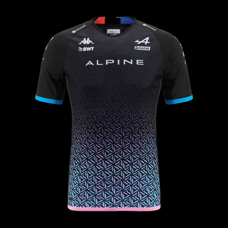 Alpine T-shirt F1 Team 2023 n°10 Gasly Kappa Black / Blue / Pink ...
