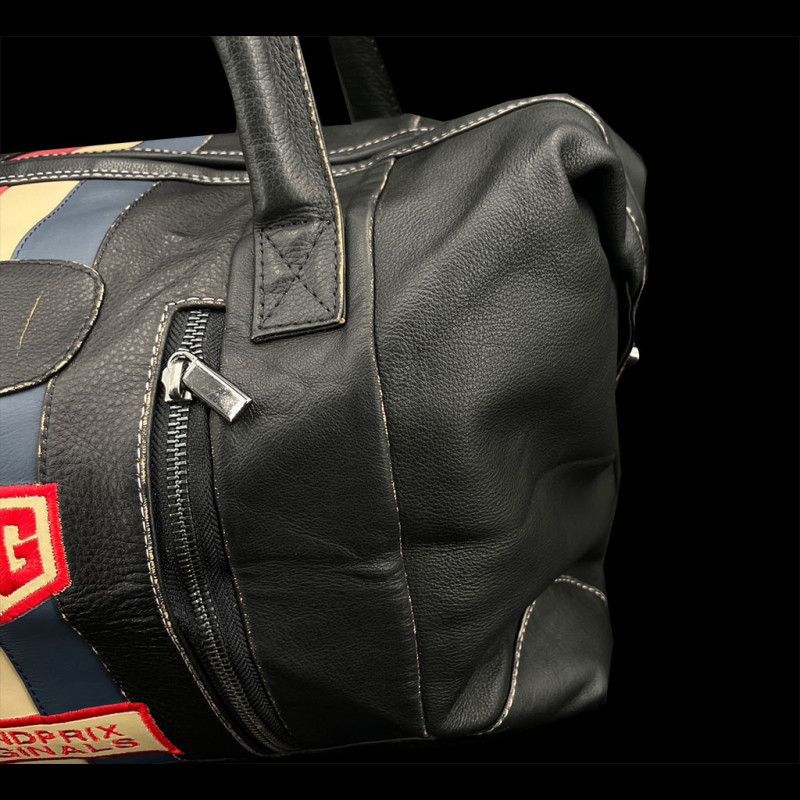 Racing Reisetasche Vintage Schwarz Leder Medium