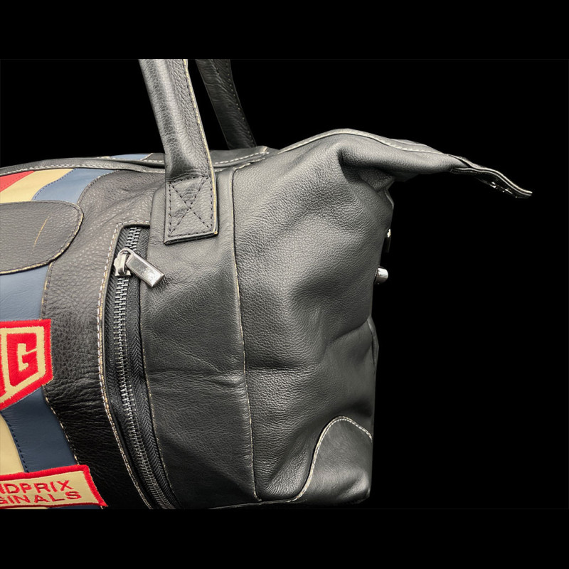 Racing Reisetasche Vintage Schwarz Leder Medium