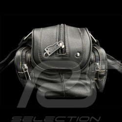 Racing Handbag Vintage Black Leather 4 Pockets