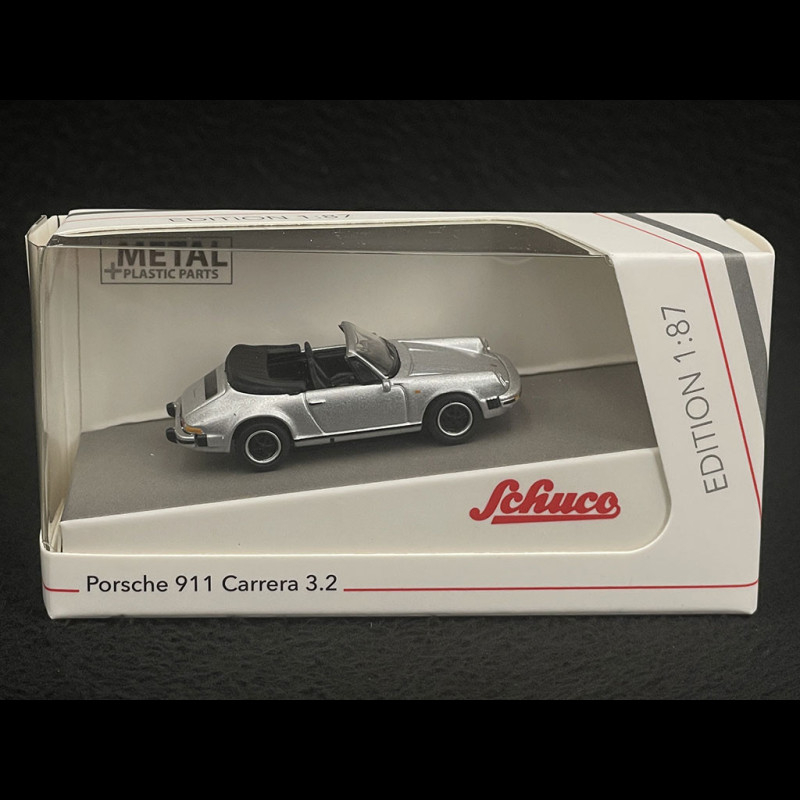 Schuco Porsche 911 Carrera 3.2 Cabrio – Weiß, Maßstab 1:87, Mit Schwarzem Interieur, Detailreiches Modellauto