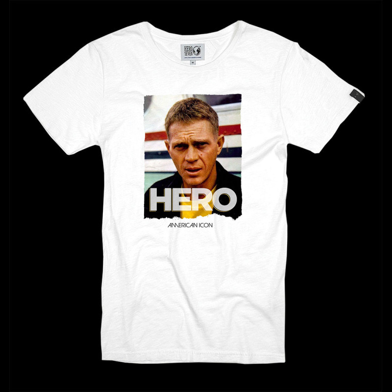 T-shirt Hero Seven Steve McQueen - Gris Chiné - Hommage Au Pilote Légendaire - Taille S/M/L