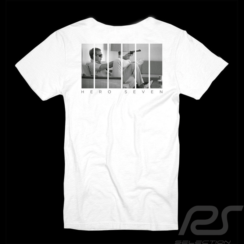 Steve McQueen T-shirt Gun Sofa Weiß Hero Seven - Herren