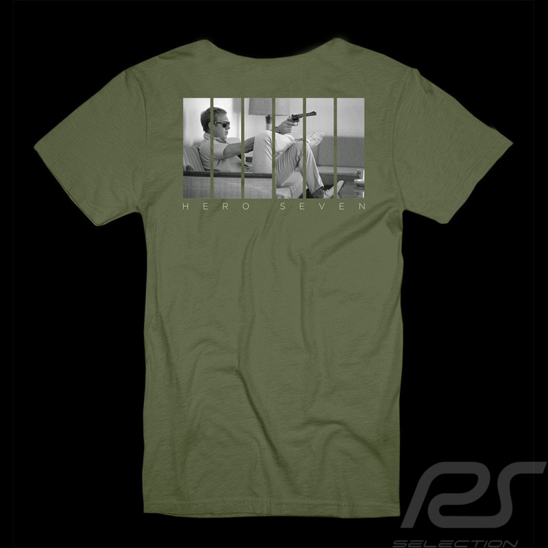 Steve McQueen T-shirt Gun Sofa Khaki Hero Seven - Men