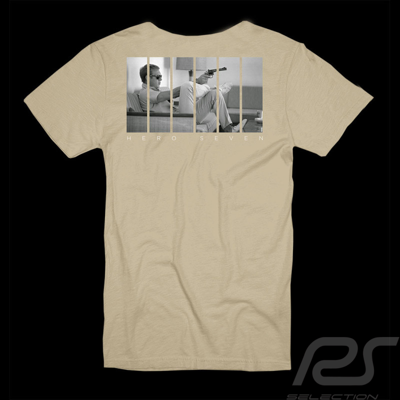 T-shirt Steve McQueen Gun Sofa Beige Hero Seven - Homme T-shirt Steve McQueen Gun Sofa Beige Hero Seven - Homme