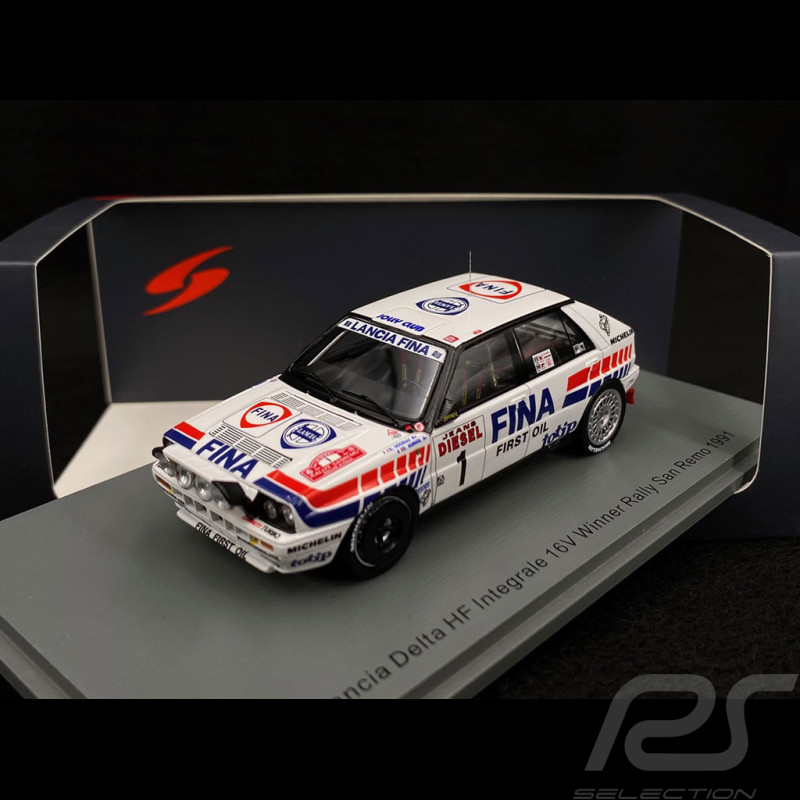 Lancia Delta HF Intégrale 16V Vainqueur Rallye San Remo 1991 N°1 1/43 Spark S9008