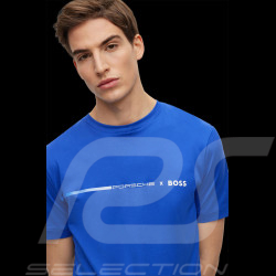T-shirt Porsche x BOSS Regular Fit Coton Mercerisé Bleu BOSS 50492425_433 - Homme