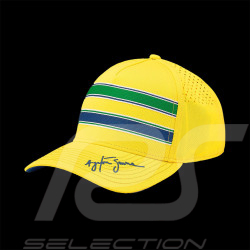 Casquette Ayrton Senna Perforée Jaune Rayé Vert / Bleu 701221739-001 - Mixte