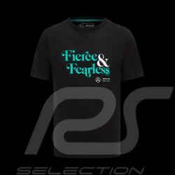 T-shirt Mercedes AMG F1 Hamilton / Russell Fierce and Fearless Noir 701222348-001 - Homme