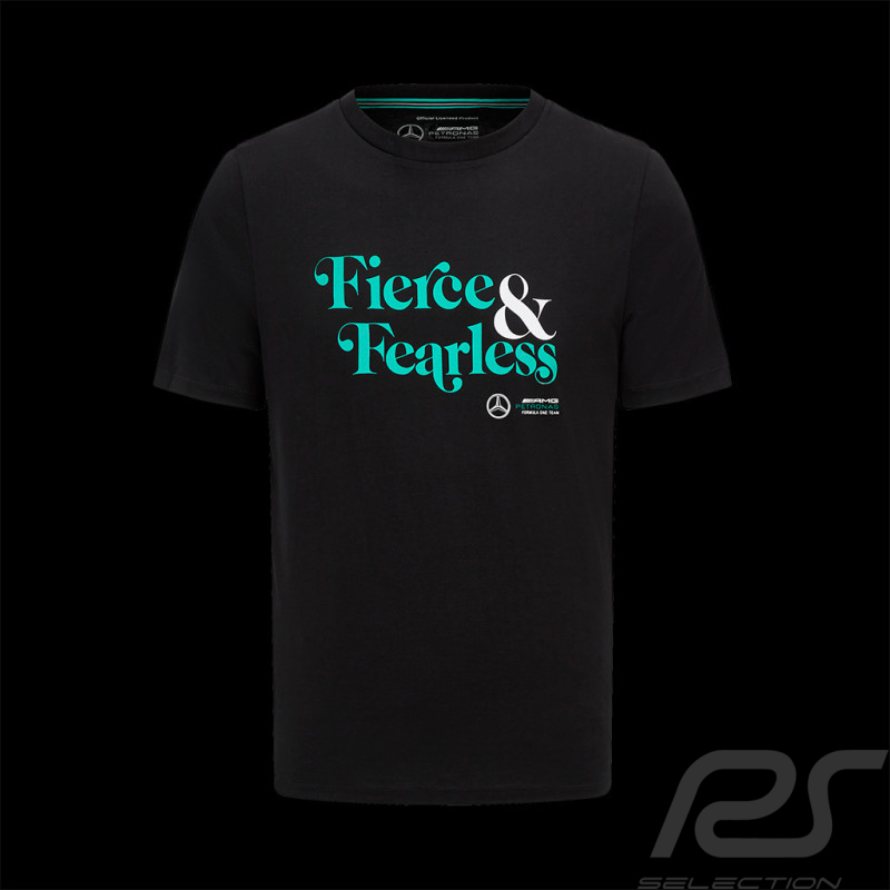 T-shirt Mercedes AMG F1 Hamilton / Russell Fierce and Fearless Noir 701222348-001 - Homme