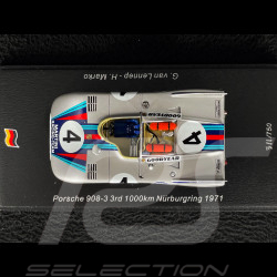 Porsche 908/3 Nr 4 Platz 3. 1000km Nürburgring 1971 Martini Racing Team 1/43 Spark SG518