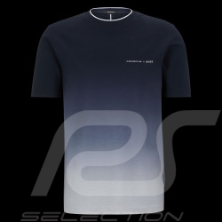 Porsche x BOSS T-shirt Stretch Baumwolle Dégradé-Print Dunkelblau BOSS 50486234_404 - Herren