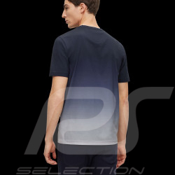 Porsche x BOSS T-shirt Stretch Baumwolle Dégradé-Print Dunkelblau BOSS 50486234_404 - Herren
