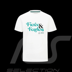 T-shirt Mercedes AMG F1 Hamilton / Russell Fierce and Fearless Blanc 701222348-002 - Homme