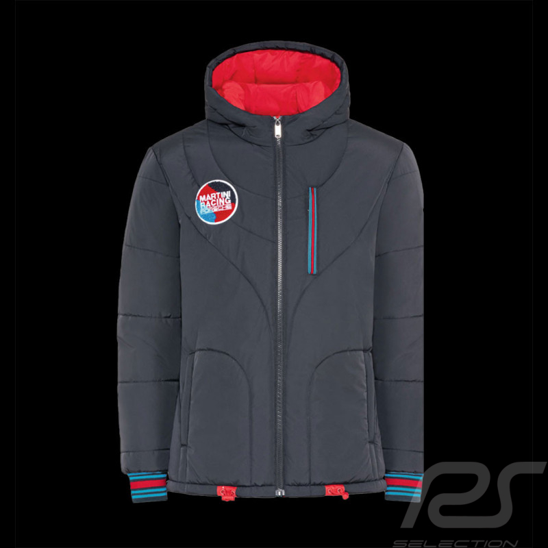 Veste Porsche Martini Racing Collection Matelassée à Capuche Bleu Marine WAP554P0MR - Homme