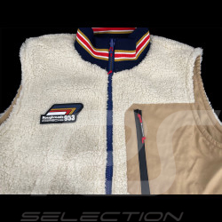 Veste Porsche Roughroads Racing Collection Sans Manches 2 en 1 Réversible Beige / Bleu Marine WAP163PRRD - Homme