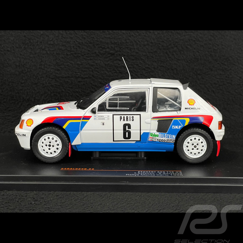 Peugeot 205 Turbo 16 PTS Nr 6 Platz 3. Rallye Monte Carlo 1985 Timo Salonen 1/24 Ixo RAL024B