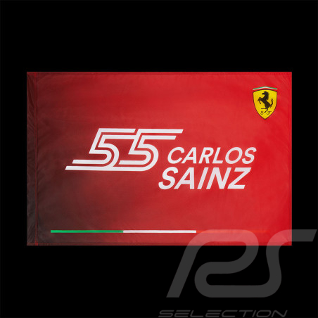 Drapeau Ferrari Carlos Sainz n°55 F1 Rouge 701202469-001