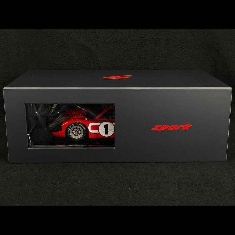 Spark Ford MK IV N°1 Gurney/Foyt Vainqueur Le Mans 1967 - Miniature 1/18 Résine - Boîte Vitrine