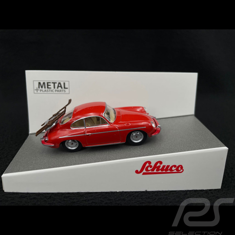 Porsche 356 Carrera 2 Coupe mit Ski 1962 Rot 1/64 Schuco 452034900
