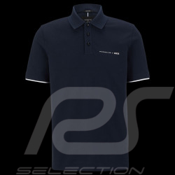 Porsche x BOSS Poloshirt Capsule-Logo Stretch-Baumwolle Dunkelblau BOSS 50486178_404 - Herren