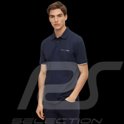 Polo Porsche x BOSS Logo Capsule Coton Stretch Bleu foncé BOSS 50486178_404 - Homme