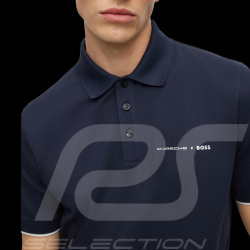 Polo Porsche x BOSS Logo Capsule Coton Stretch Bleu foncé BOSS 50486178_404 - Homme