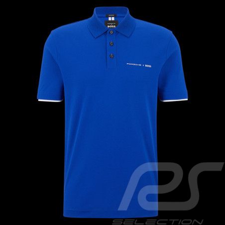 Porsche x BOSS Polo shirt Capsule logo Stretch-cotton Blue BOSS 50486178_433 - Men