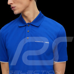 Polo Porsche x BOSS Logo Capsule Coton Stretch Bleu BOSS 50486178_433 - Homme