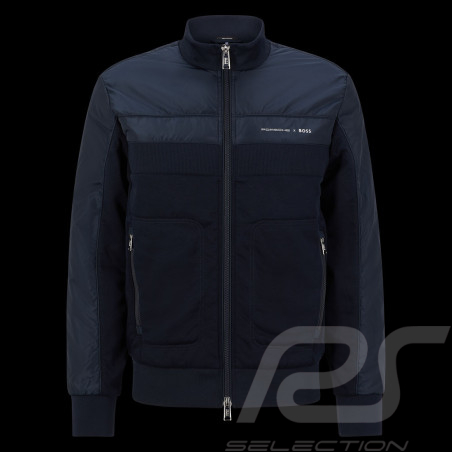 Veste Porsche x BOSS Sweatshirt Hybride Logo Capsule Coton imperméable Bleu foncé BOSS 50486249_404 - Homme