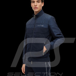 Porsche x BOSS Jacket Capsule logo Hybrid Sweatshirt water-repellent cotton-blend fabric Dark blue BOSS 50486249_404 - Men