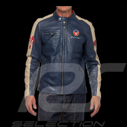 24h Le Mans Jacke Michel Vaillant Royalblau Leder 26859-0012
