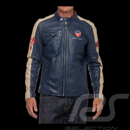 24h Le Mans Jacke Michel Vaillant Royalblau Leder 26859-0012
