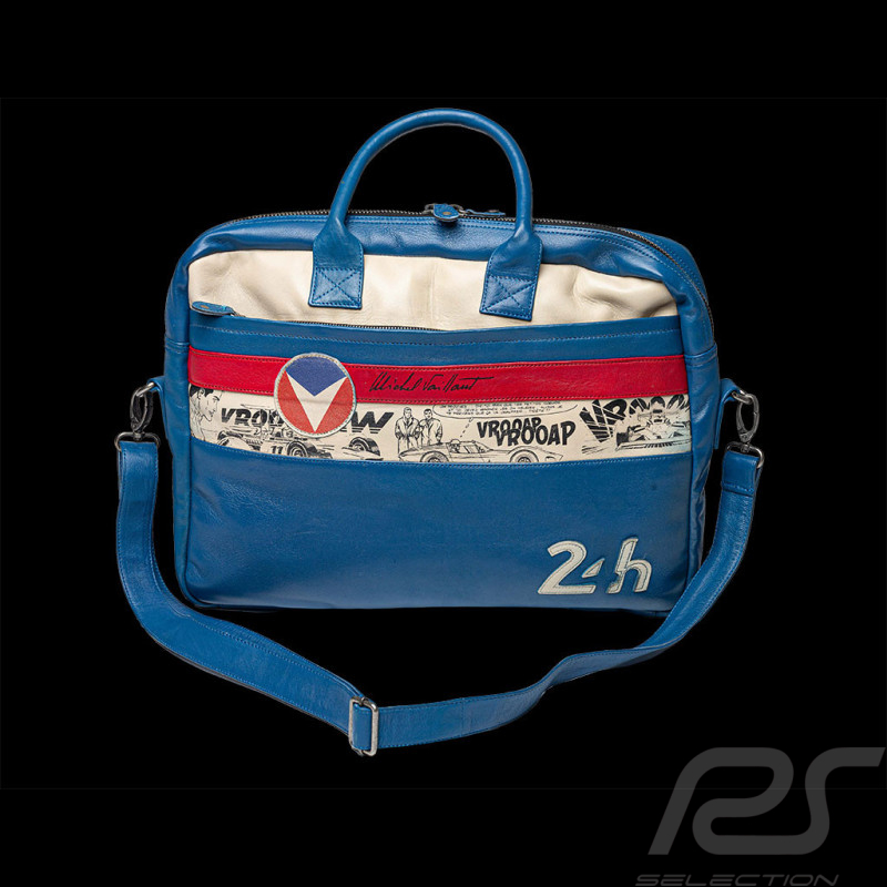 24h Le Mans Shoulder Bag Michel Vaillant Blue Leather 26856-3212