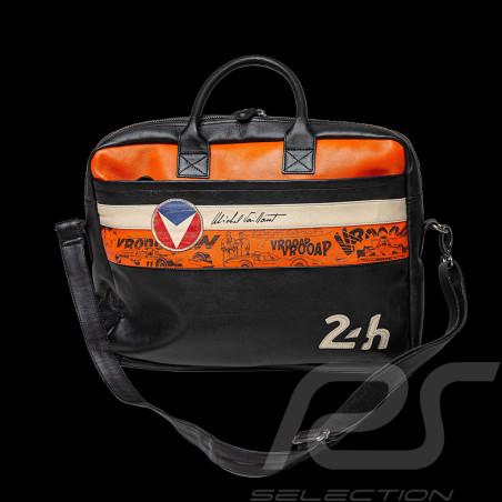24h Le Mans Umhängetasche Michel Vaillant Laptop Leder Schwarz 26856-3046