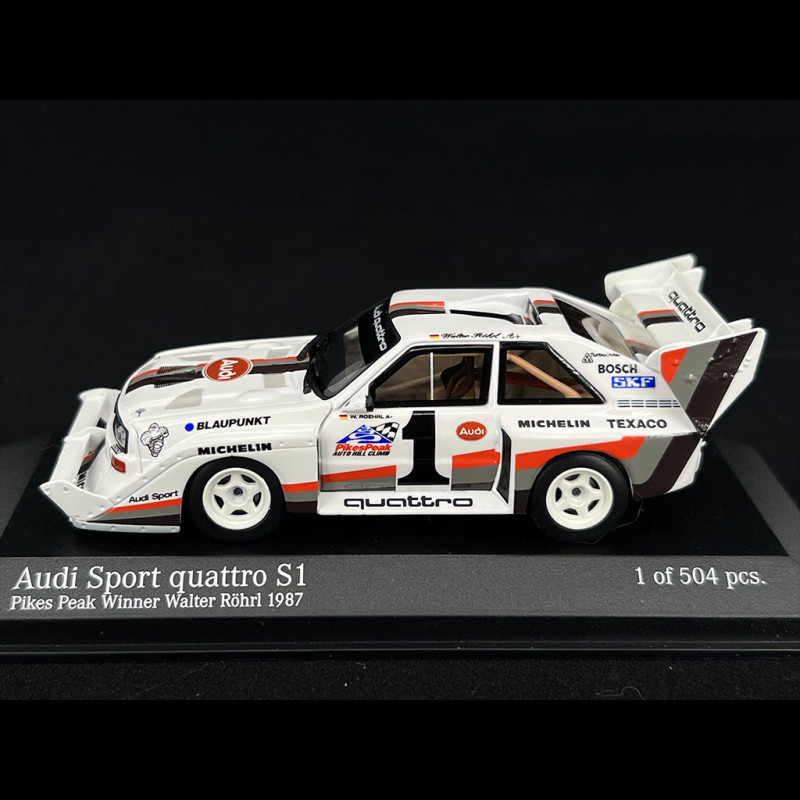 Walter Röhrl Audi Sport Quattro S1 n° 1 Winner Pikes Peak 1987 1/43  Minichamps 410871201