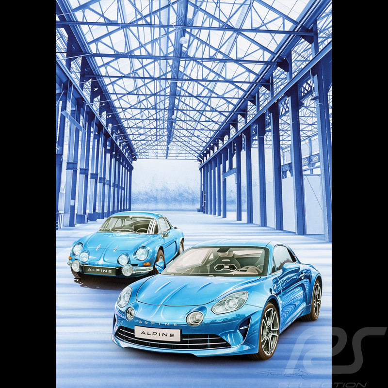 Alpine Poster A110 Blaue Garage François Bruère - VA146