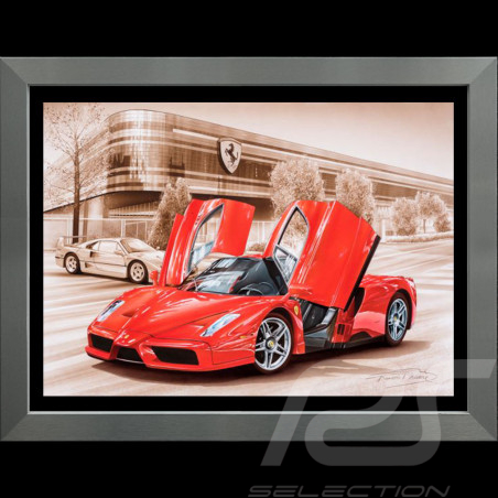 Ferrari Poster Enzo & F40 Aluminium frame François Bruère - VA183